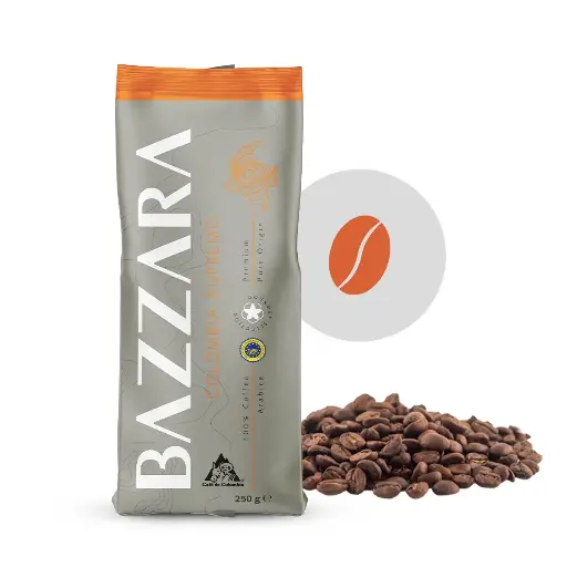 [1119 250] CAFFÈ TOSTATO IN GRANI BAZZARA COLOMBIA IGP, 250g